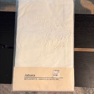 Jabara White Embroidered Table Linen by Benjamin M. Jabara & Sons